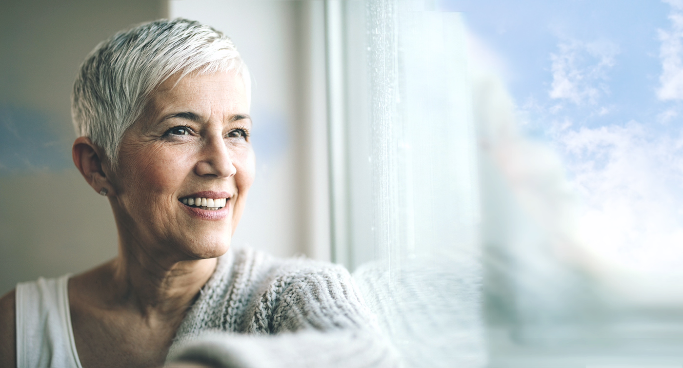 woman staring into the distance